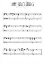 Téléchargez l'arrangement pour piano de la partition de Hymne neuchâtelois en PDF